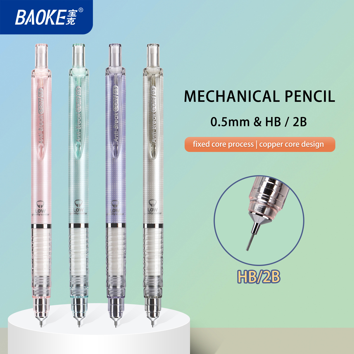Mechanical Pencil 0.3 - BAOKE 0,5 HB/2B Lápis Mecânico 4
