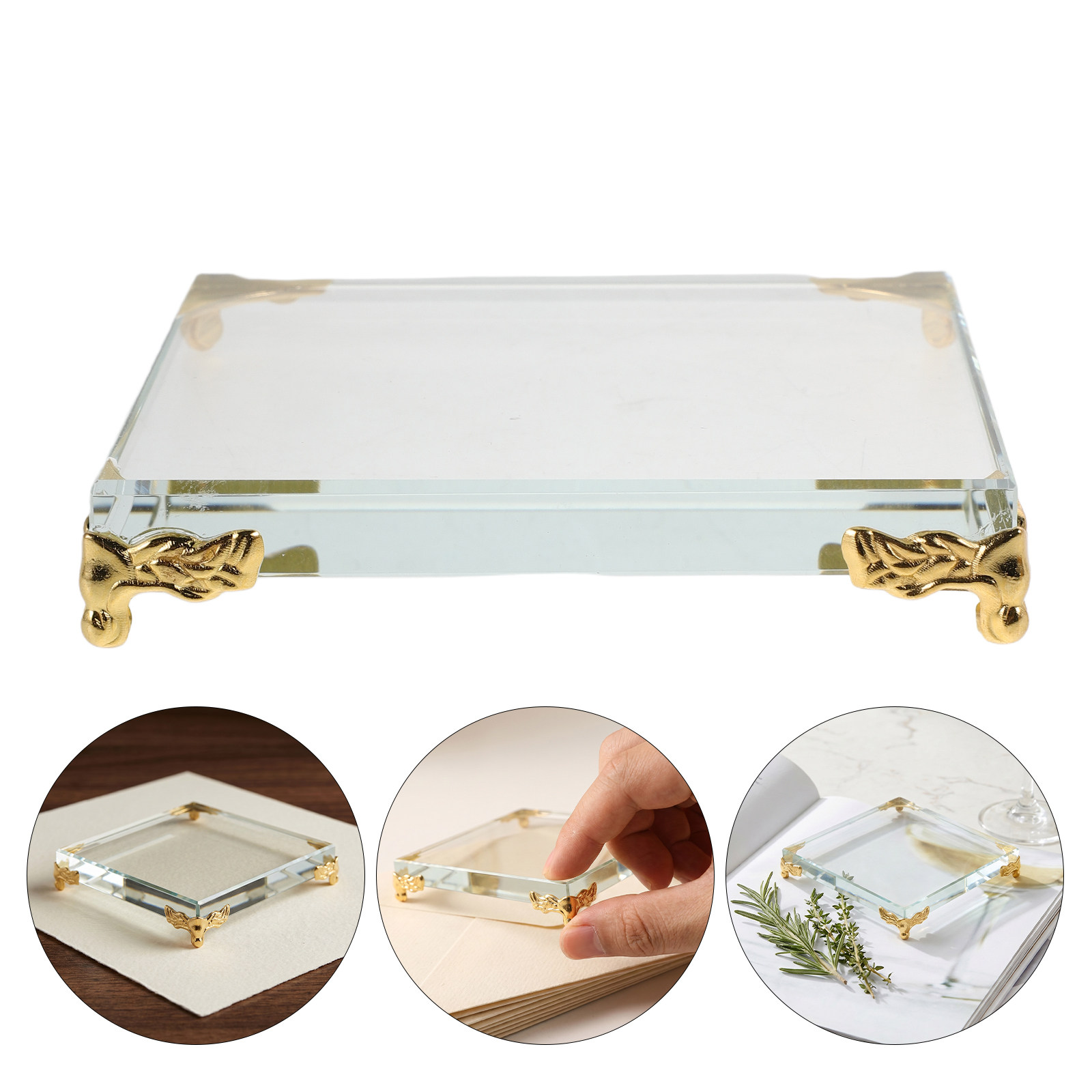 Paper Weight Crystal - Peso de Papel de Cristal Quadrado