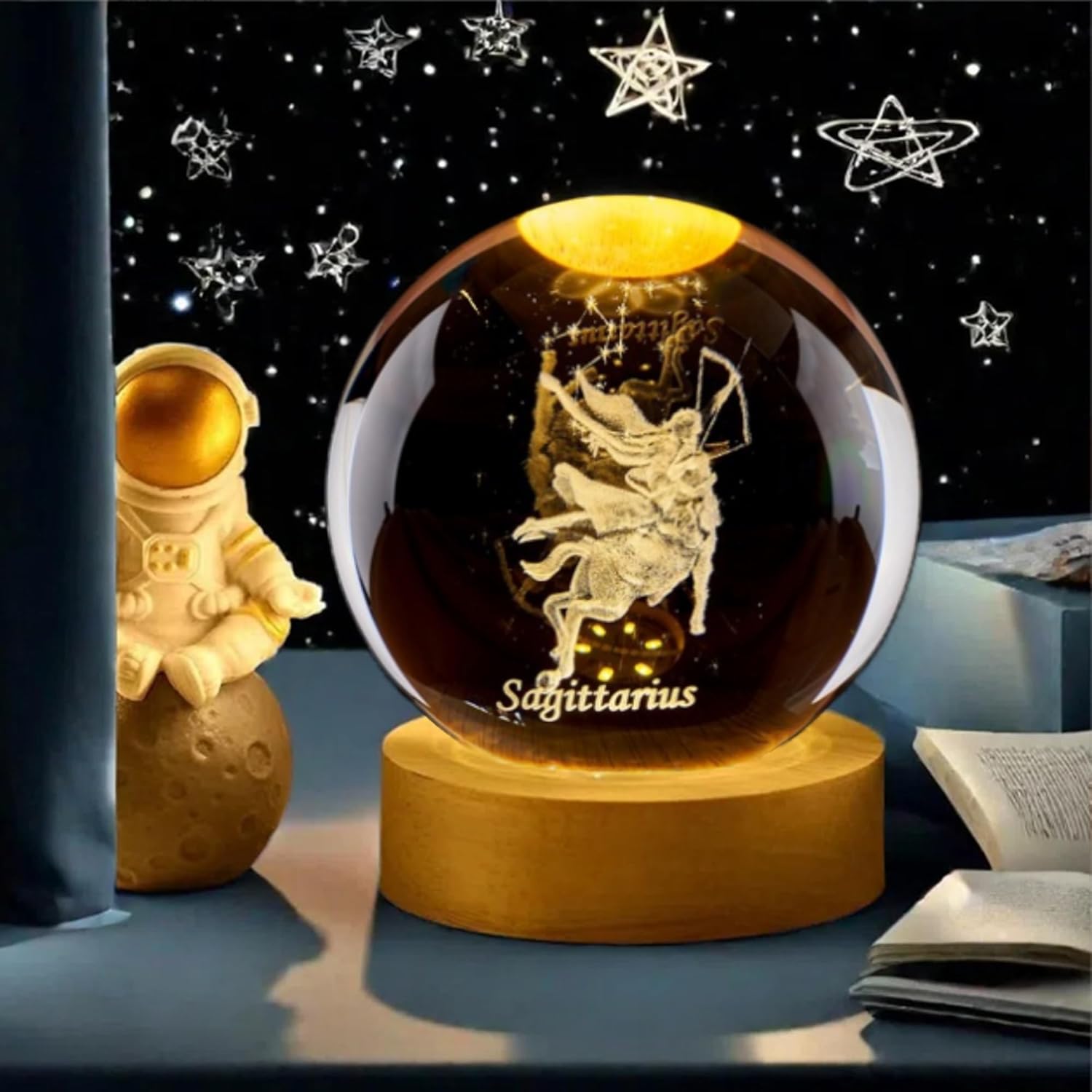 Bola de cristal sagitário 3d c - Paper Weight Crystal avaliação e preço